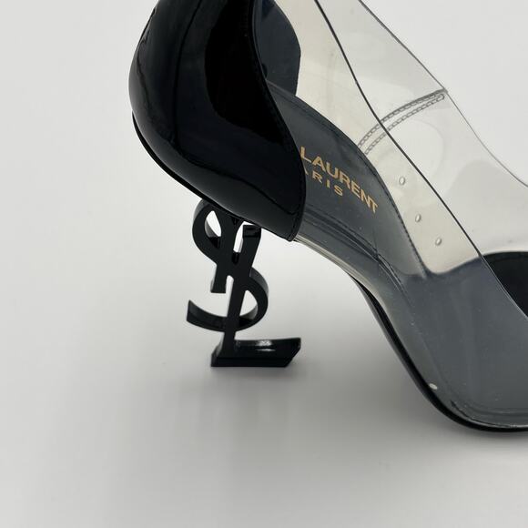 Saint Laurent Opyum 110 YSL High Heel Pump Clear Transparent PVC Black Size 40 - Picture 13 of 16